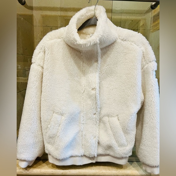 Alo Sherpa Varsity Jacket - Ivory size Small - Picture 2 of 7